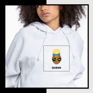 Cute Black Woman Hoodie Sweatshirt, Afrocentric Queen - Unique Gift for Her