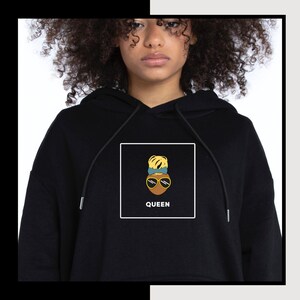 Cute Black Woman Hoodie Sweatshirt, Afrocentric Queen - Gift for Her