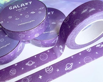 Cinta washi con purpurina galaxia