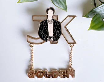 Pines esmaltados de BTS / JK dorados