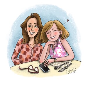 Individuelles Porträt eines Cartoonisten, personalisierte Comic-Illustration. Profilbild, Geschenk, Grüße und Geburtstagskarte individuell gestaltet. Digitale Kunst