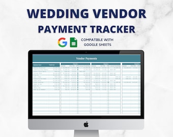 Wedding Vendor Payment Tracker, Wedding Spreadsheets, Wedding Planning Template, Google Sheets, Wedding Tracker, Vendor Deposit Schedule