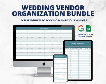 Wedding Vendor Tracker, Hochzeitstabellen, Hochzeitsplanungsvorlage, Google Sheets, Hochzeitstracker, Lieferantenvergleich, Lieferantenzahlungen