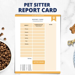 Tarjeta de informe de cuidador de mascotas, Tarjeta de informe de perros, Información de cuidador de mascotas, Cuidador de perros, Editable, Rellenable, Imprimible, Descarga instantánea, Cuidado de mascotas