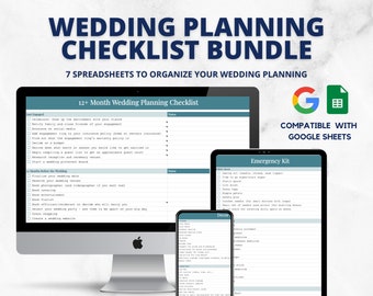 Digital Wedding Checklist, Wedding Spreadsheets, Wedding Planning Template, Google Sheets, Decor Checklist, Wedding Website, Wedding Tracker