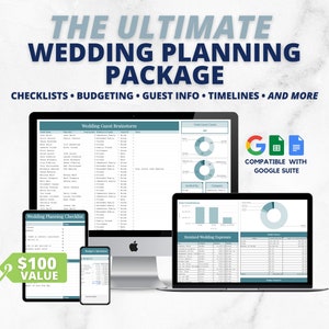 Ultimate Digital Wedding Checklist, Wedding Spreadsheets, Wedding Planning Template, Wedding Planning Bundle, Wedding Checklist, Bride to be