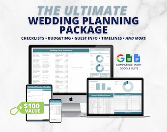 Ultimate Digital Wedding Checklist, Wedding Spreadsheets, Wedding Planning Template, Wedding Planning Bundle, Wedding Checklist, Bride to be