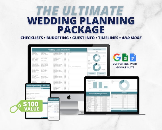 Ultimate Digital Wedding Checklist, Wedding Spreadsheets, Wedding Planning Template, Wedding Planning Bundle, Wedding Checklist, Bride to be