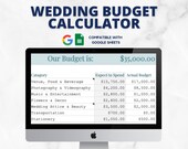 Wedding Budget Calculator, Wedding Spreadsheets, Wedding Planning Template, Google Sheets, Wedding Tracker