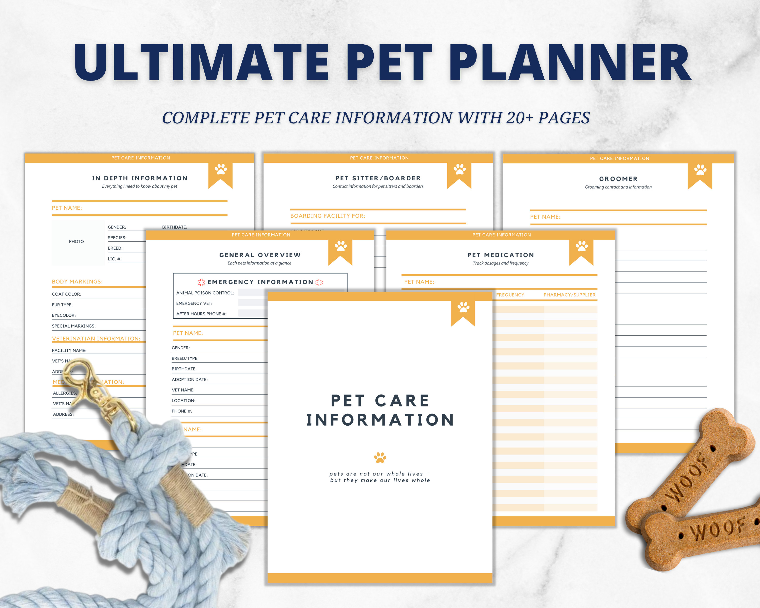 Pet Planner Printable Pet Binder Home Management Binder Dog - Etsy