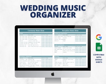 Wedding Music Organizer | Wedding Spreadsheets | Wedding Planning Template | Google Sheets | Wedding Tracker | Wedding DJ | Wedding Playlist