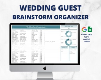Wedding Guest List Planner, Wedding Spreadsheets, Wedding Planning Template, Google Sheets, Wedding Guest List Builder, Guest List Tracker