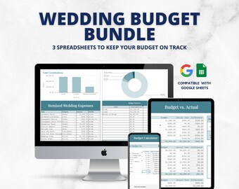 Wedding Budget Tracker, Itemized Expense, Wedding Spreadsheets, Wedding Planning Template, Google Sheets, Wedding Tracker, Budget Vs. Actual