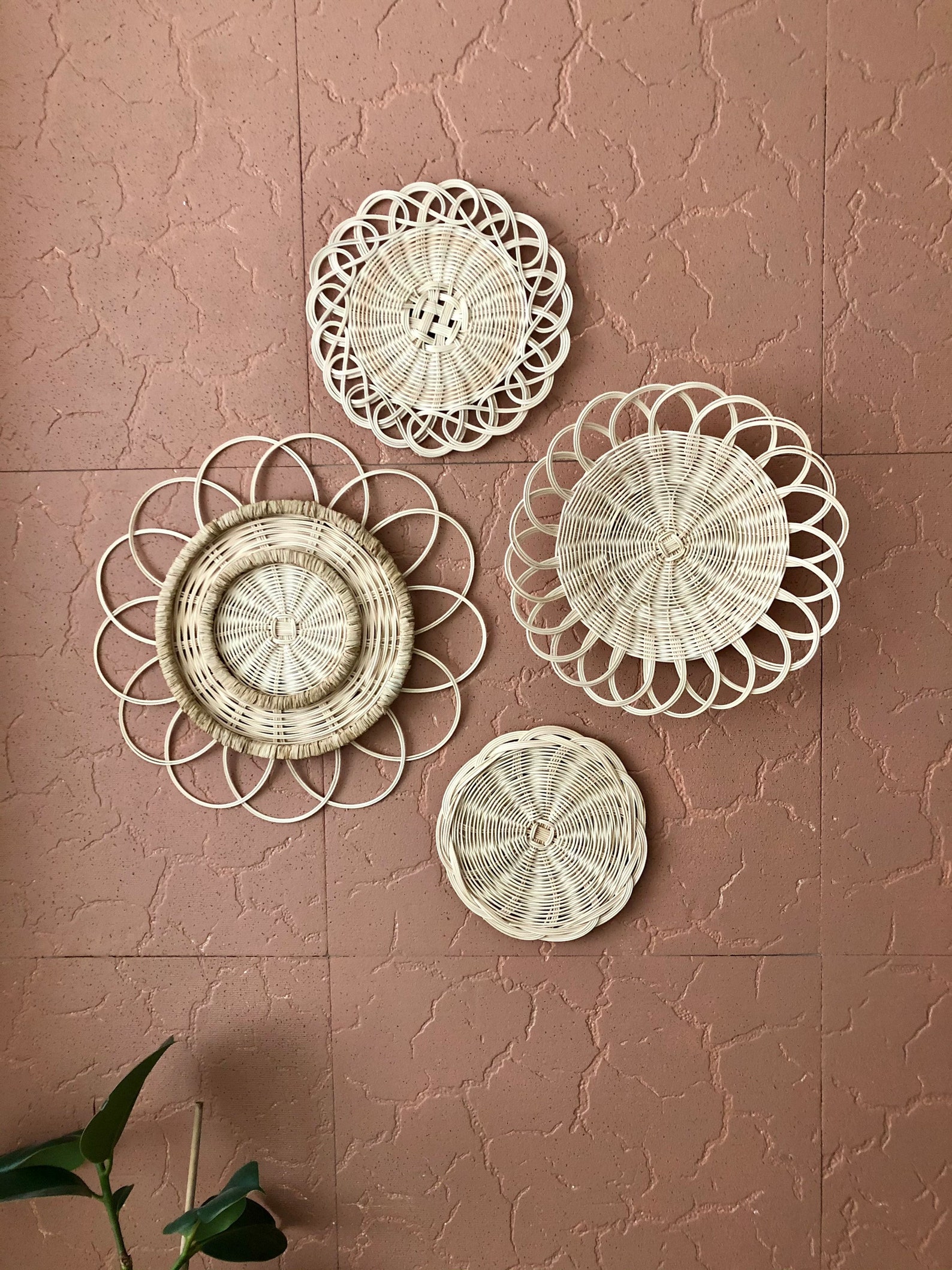 Rattan Wall Decor Vintage Rattan Wall Decor Bamboo Home Etsy