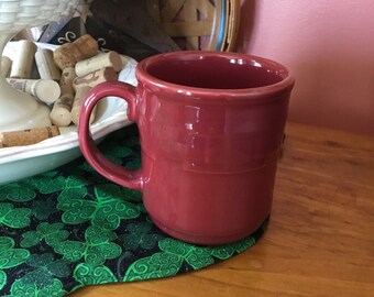 Longaberger Woven Traditions Red Coffee Mug Rare Color