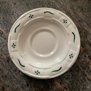 Longaberger Pottery Woven Traditions Heritage Green Saucer ONLY Replacement