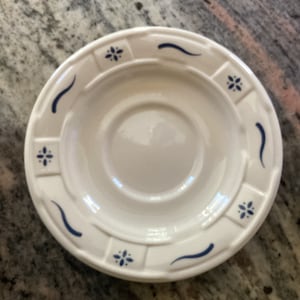 Longaberger Pottery Woven Traditions Classic Blue Saucer ONLY Replacement