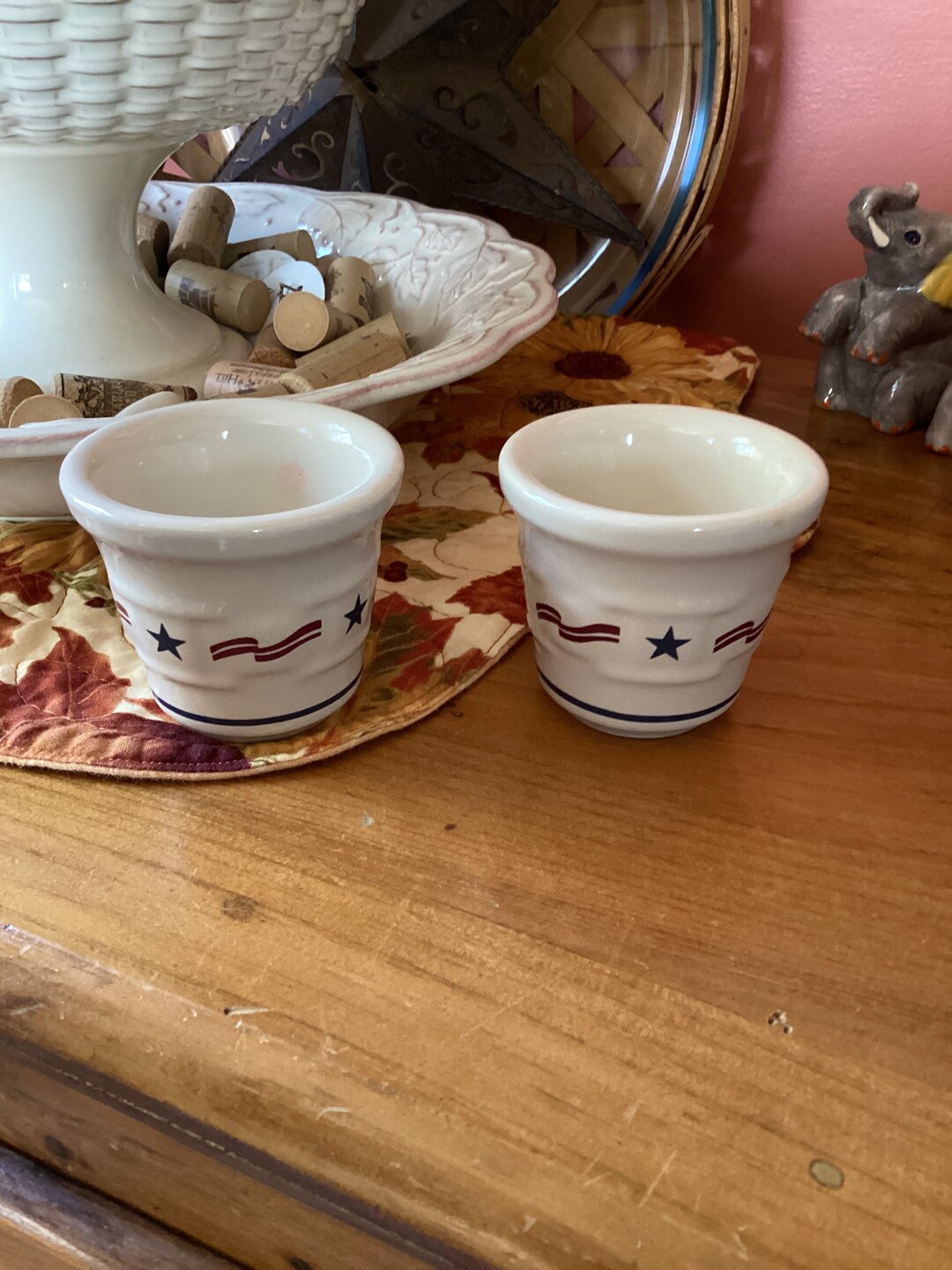 Longaberger Woven Traditions Pottery Votive Candle Holders Etsy