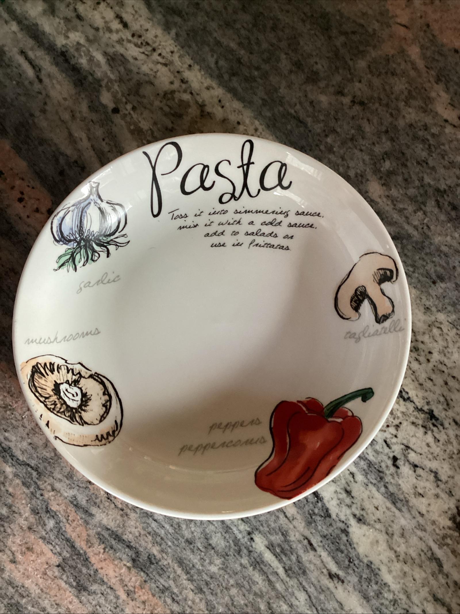 White Porcelain Pasta Soup Bowl 8 Inch Vegetable and Herb KLOC - Etsy
