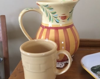 Longaberger Pottery Woven Traditions Kaffeetassen ~ Butternut Gelb