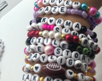 Pulseiras Eras Tour/Troca de Pulseiras/Pulseiras de Álbum/Concerto Eras 2023/Pulseiras de Troca de Amizade/Pulseira de Nome Personalizado/Presente Swiftie