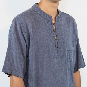 Gray natural cotton shirt for men
