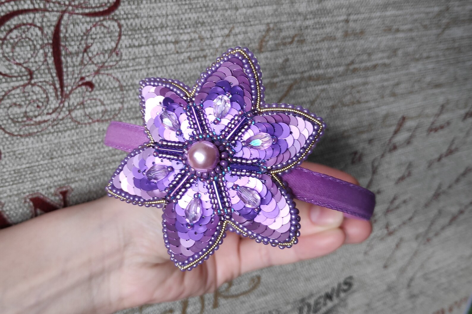 Large Lilac Flower Headband for Women Lavender Headband for Etsy