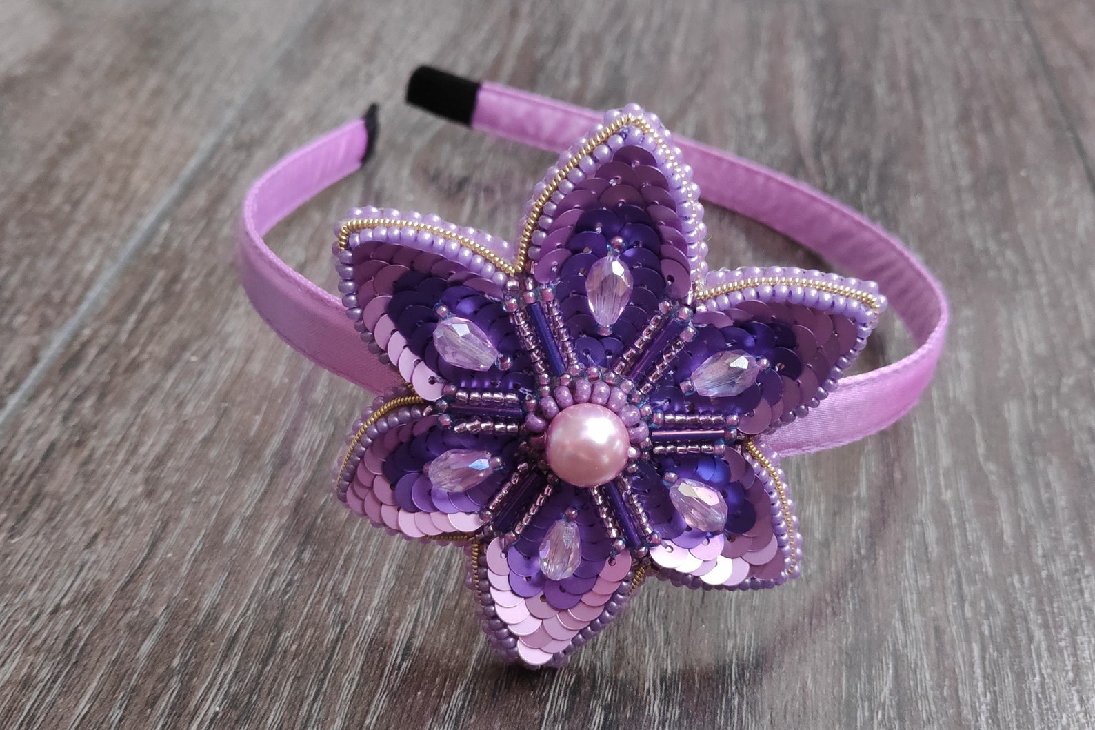Large Lilac Flower Headband for Women Lavender Headband for Etsy