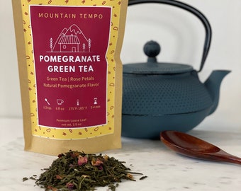 Pomegranate Green Tea - Loose Leaf Tea - Small Batch Loose Leaf Tea - Gourmet Tea - Herbal Tea