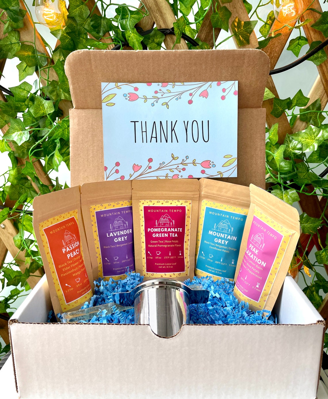 Thank You Gift Box Choose 5 Sample Pack Teas Infuser Etsy