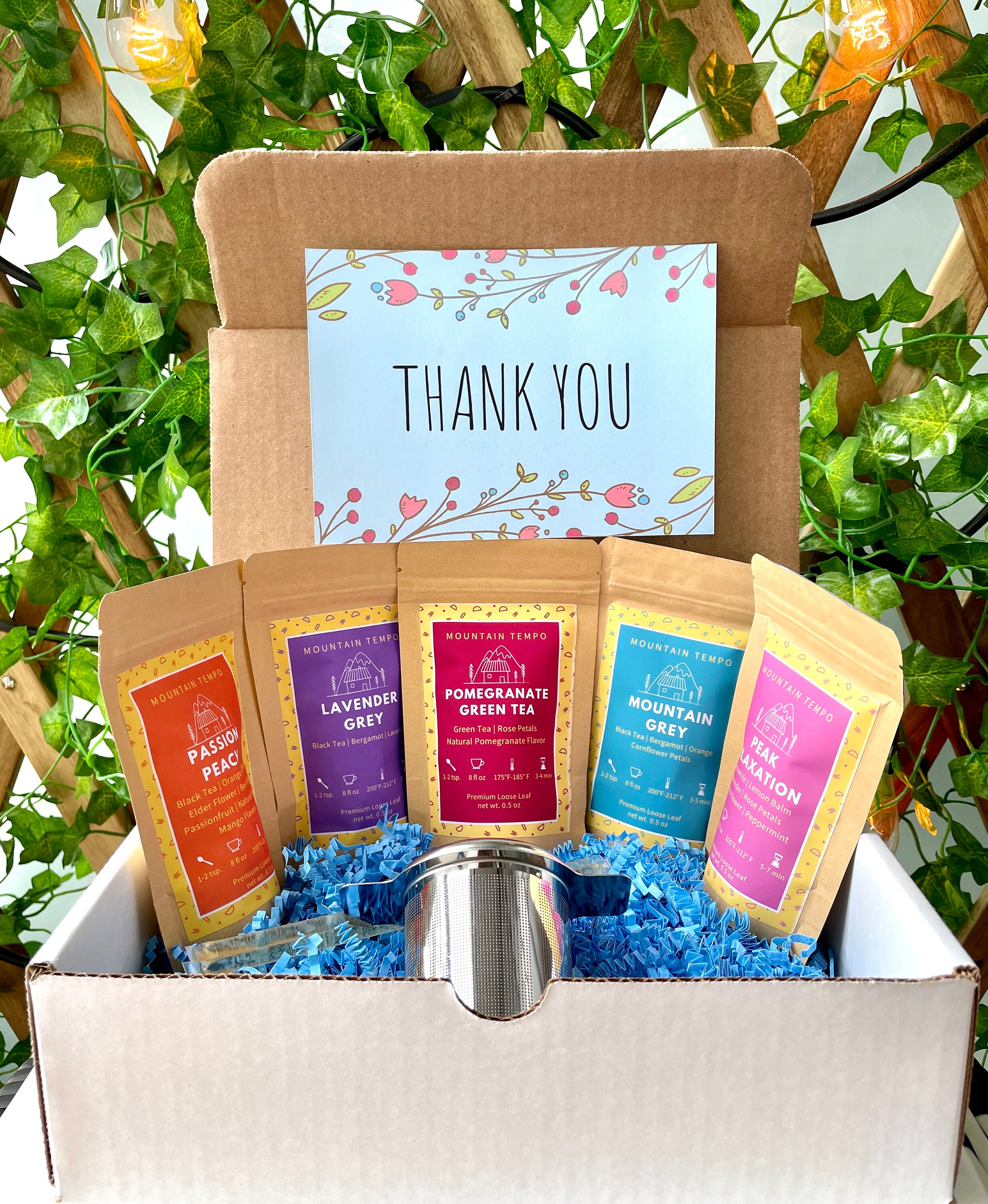 Thank You Gift Box Choose 5 Sample Pack Teas Infuser Etsy