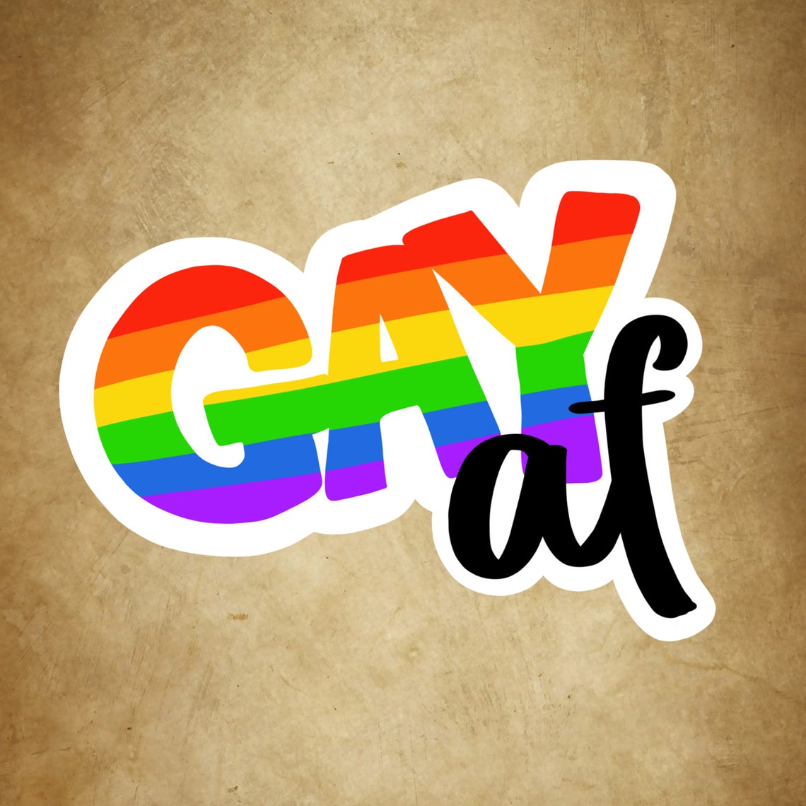 Gay AF Sticker Gay Pride Decal Rainbow Pride Month Gift Etsy