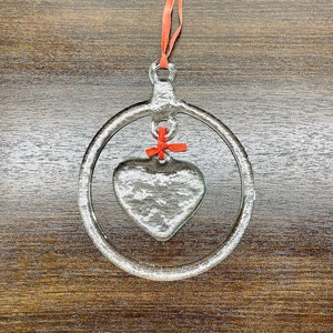 Vintage Kosta Boda Heart Sun Catcher, Swedish Glass Heart Sun Catcher, Large 9&quot; Sun Catcher