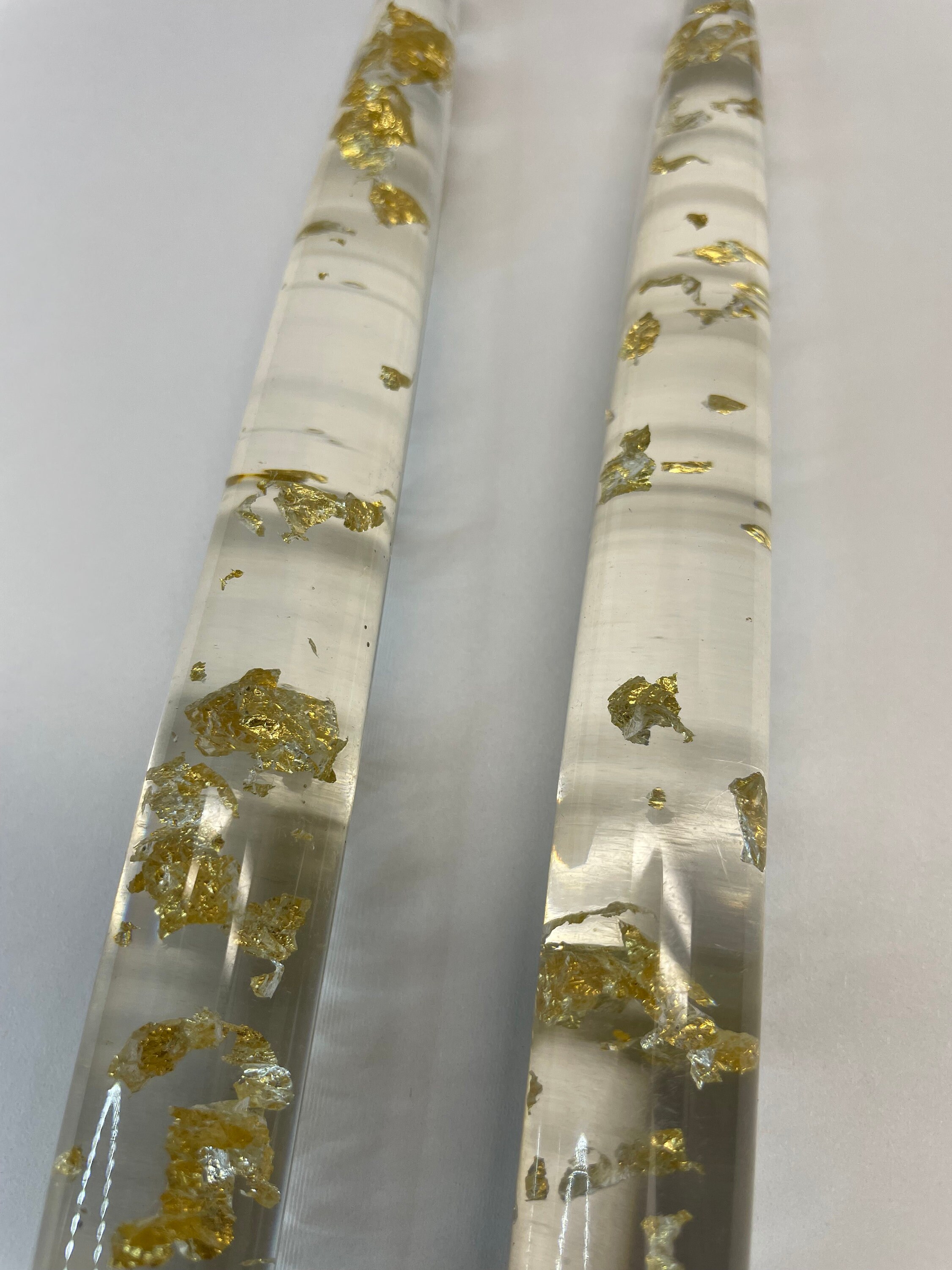 Pair of Vintage Gold Fleck Lucite Taper Candles, 8 Etsy