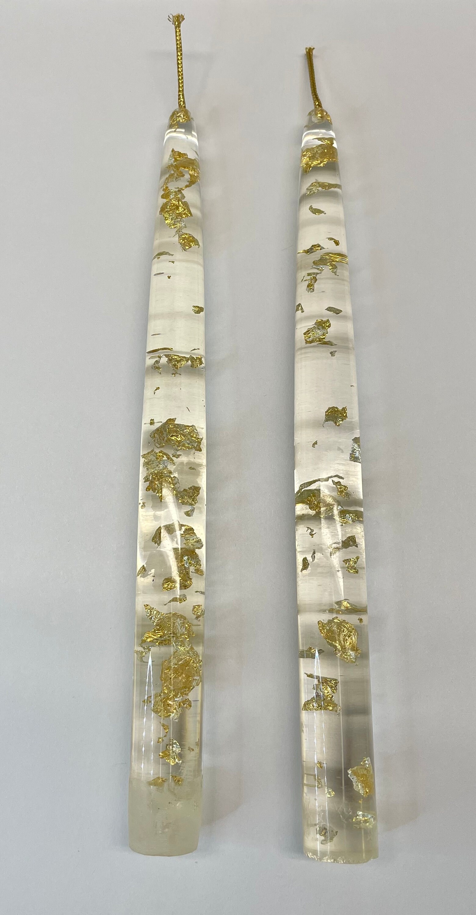 Pair of Vintage Gold Fleck Lucite Taper Candles, 8 Etsy