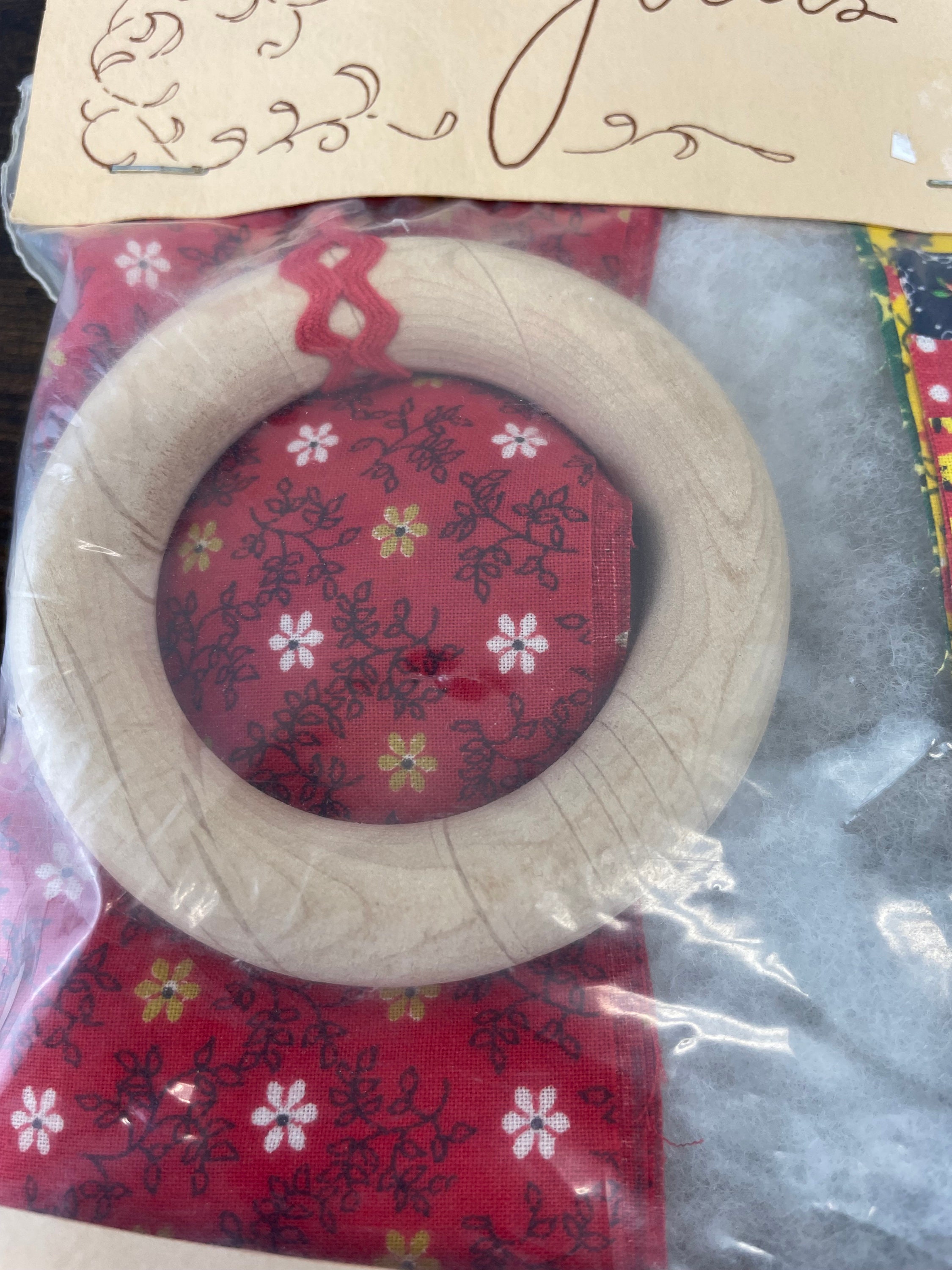 Vintage Craft Kit, Two Quilted Wreath Ornaments, DIY Ornament Kit by Yours Truly 1974 Etsy