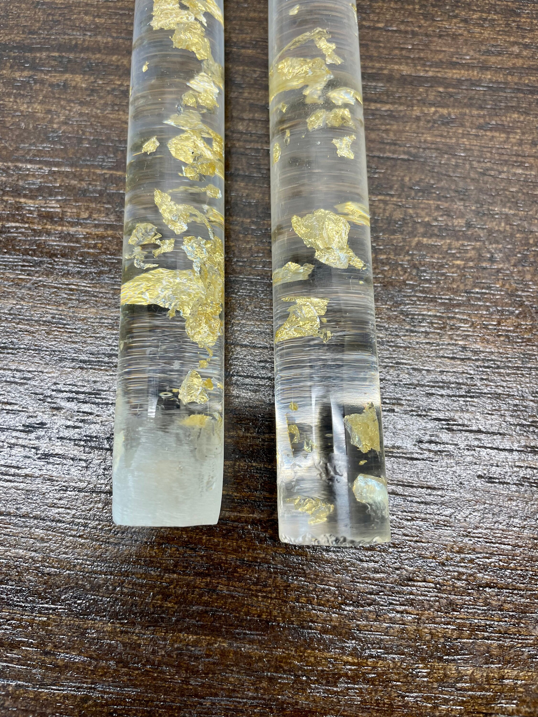 Pair of Vintage Gold Fleck Lucite Taper Candles, 8 Etsy