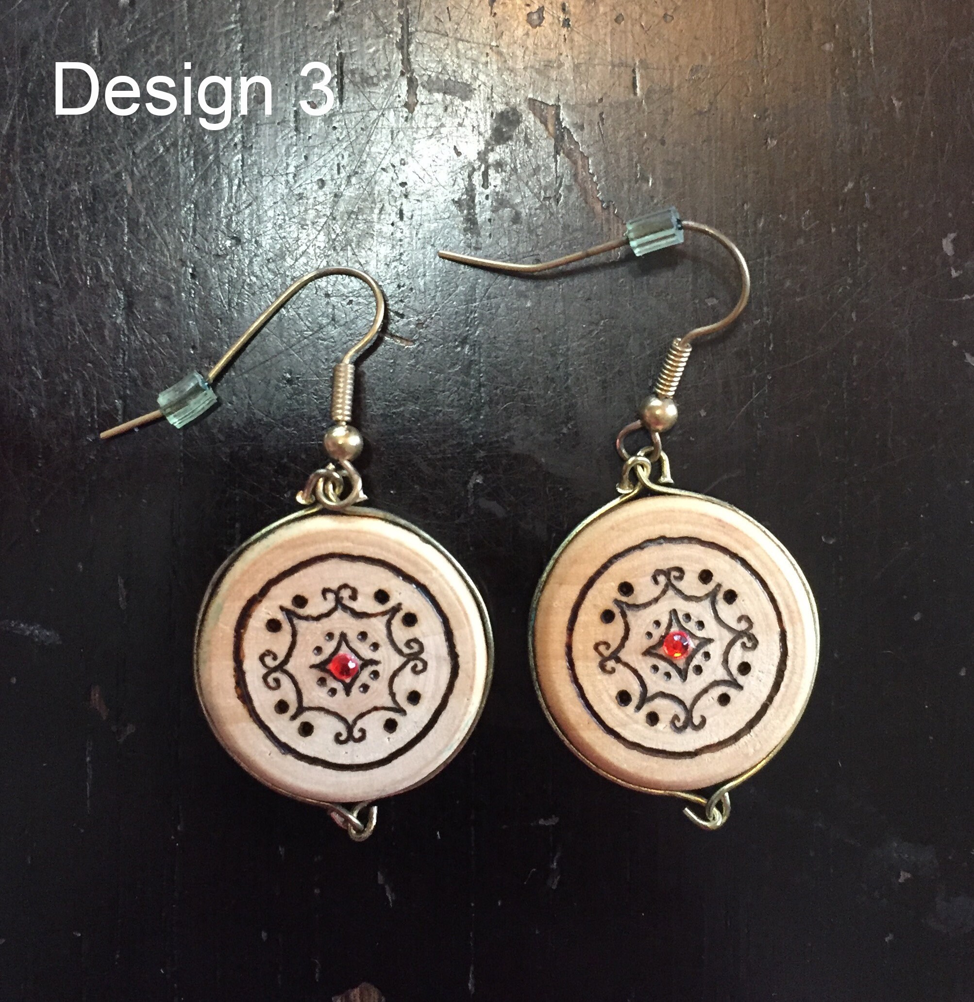 WoodBurned Earrings Etsy