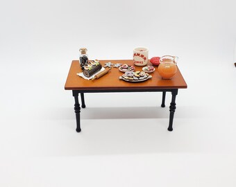 CENPEK – Mobilier Miniature En Bois 1:12 Pour Maison De Poupée, Set Cuisine Avec Table, Chaises, Banc Et Arche
