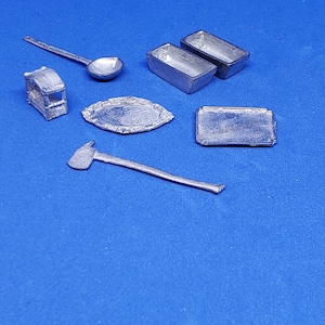 Dollhouse Miniature 1/12 Scale Unpainted Pewter