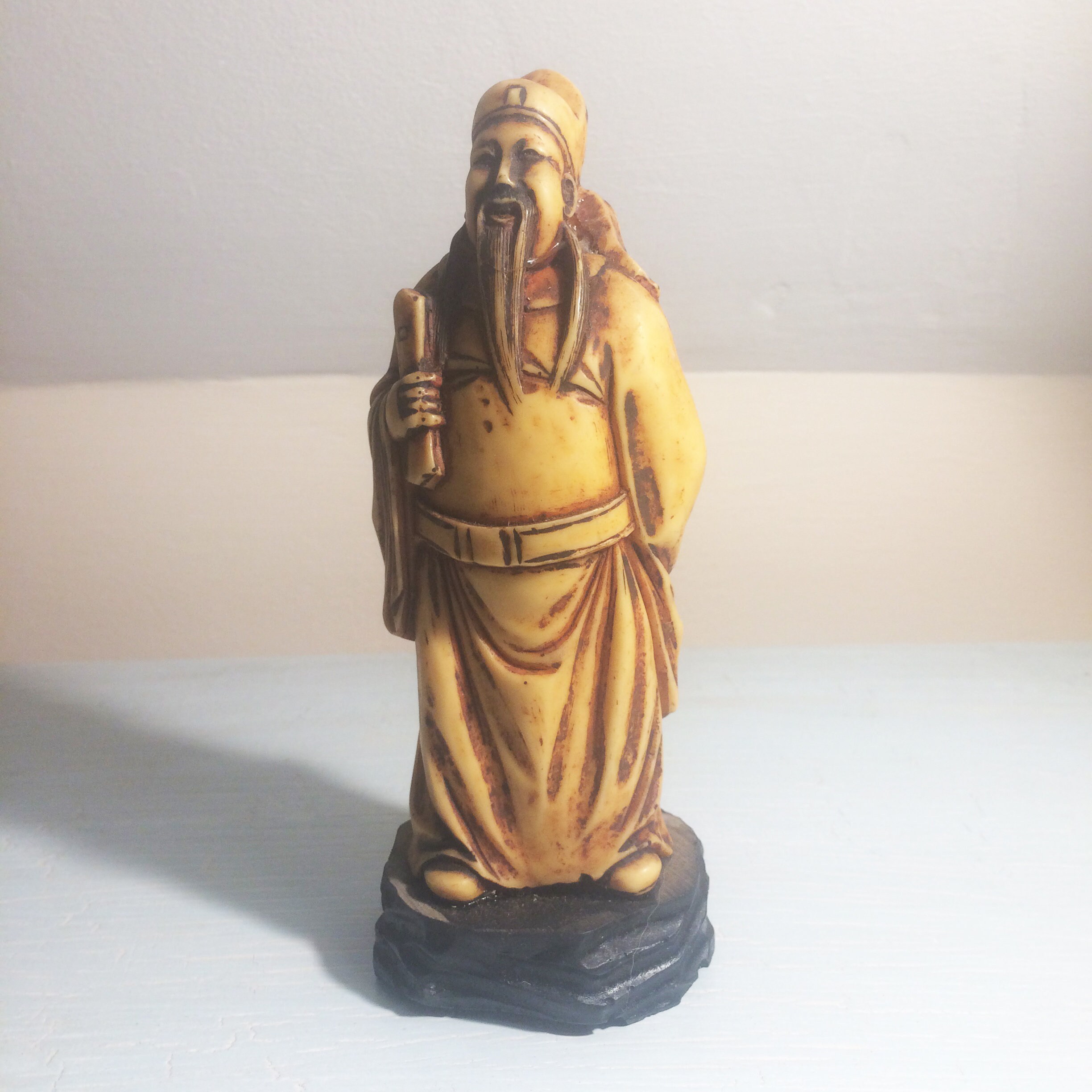 Vintage Chinese carved hard resin wise men figurines3 Chinese Etsy