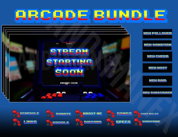 Animated Arcade Stream Overlay Bundle - Etsy