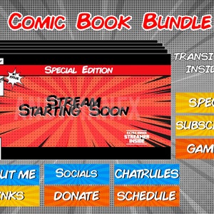 Comic Book Theme Overlay Bundle W/ Page Turn Transition and Panels