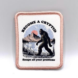 funny cryptid patch handcrafted small batch iron on patches made in Wisconsin