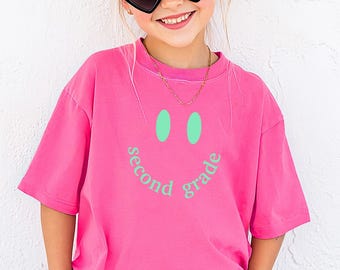 Maglietta per bambine di seconda elementare per il ritorno a scuola, maglietta per bambini di seconda elementare, maglietta per il primo giorno di scuola, maglietta per alunni di seconda elementare, magliette Comfort Colors Youth Tees