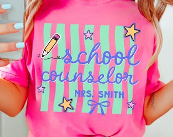 Custom School Counselor Shirt, School Counselor T-Shirt, Teacher Name Shirt, School Counselor Gift, Back to School Staff Shirts, Counseling