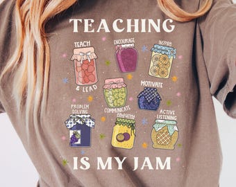 Teacher Shirts, Teaching Is My Jam, Teacher Appreciation Gift, Kindergarten Teacher Shirt, First Grade Teacher, Back to School, Educator