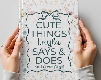 Custom Kids Quote Journal, Cute Things My Child Says, Memory Book Gift for Mom, Grandchild Keepsake, Gifts for Grandparents