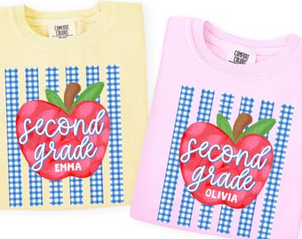 2nd Grade Shirt, Back to School Shirt, Cusotm 2nd Grade T-Shirt, Personalized Second Grader Tee, Elementary First Day Gift, Comfort Colors