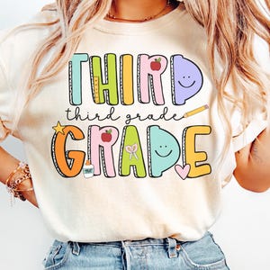 Comfort Colors® Third Grade Teacher Shirt, 3rd Grade Teacher Tshirt, Back to School Elementary T-Shirt, Third Grade Team Shirts, Trendy Tee